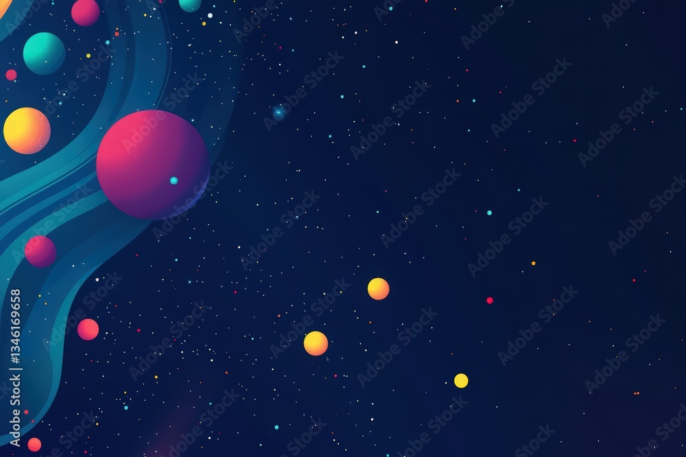 Fototapeta premium Cosmonautics Day. Abstract paper cut art of astronaut floating in space with planets, spaceship, and stars on a blue background