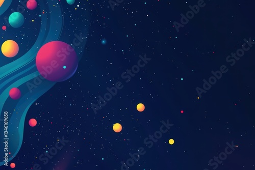 Cosmonautics Day. Abstract paper cut art of astronaut floating in space with planets, spaceship, and stars on a blue background