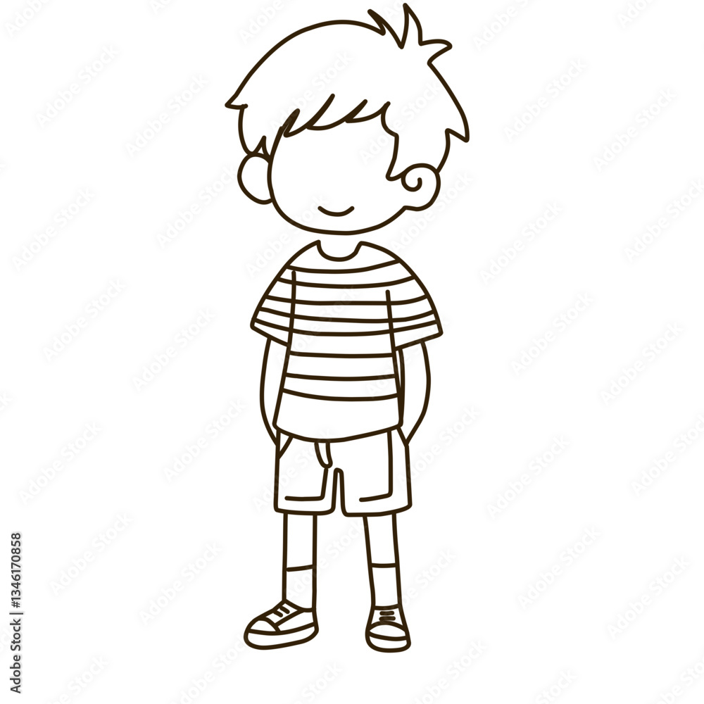 Cute Hand-Drawn Boy Character Cute Hand-Drawn Boy Character