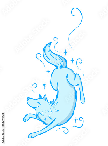 Loup fantômatique dessin illustration vectorielle