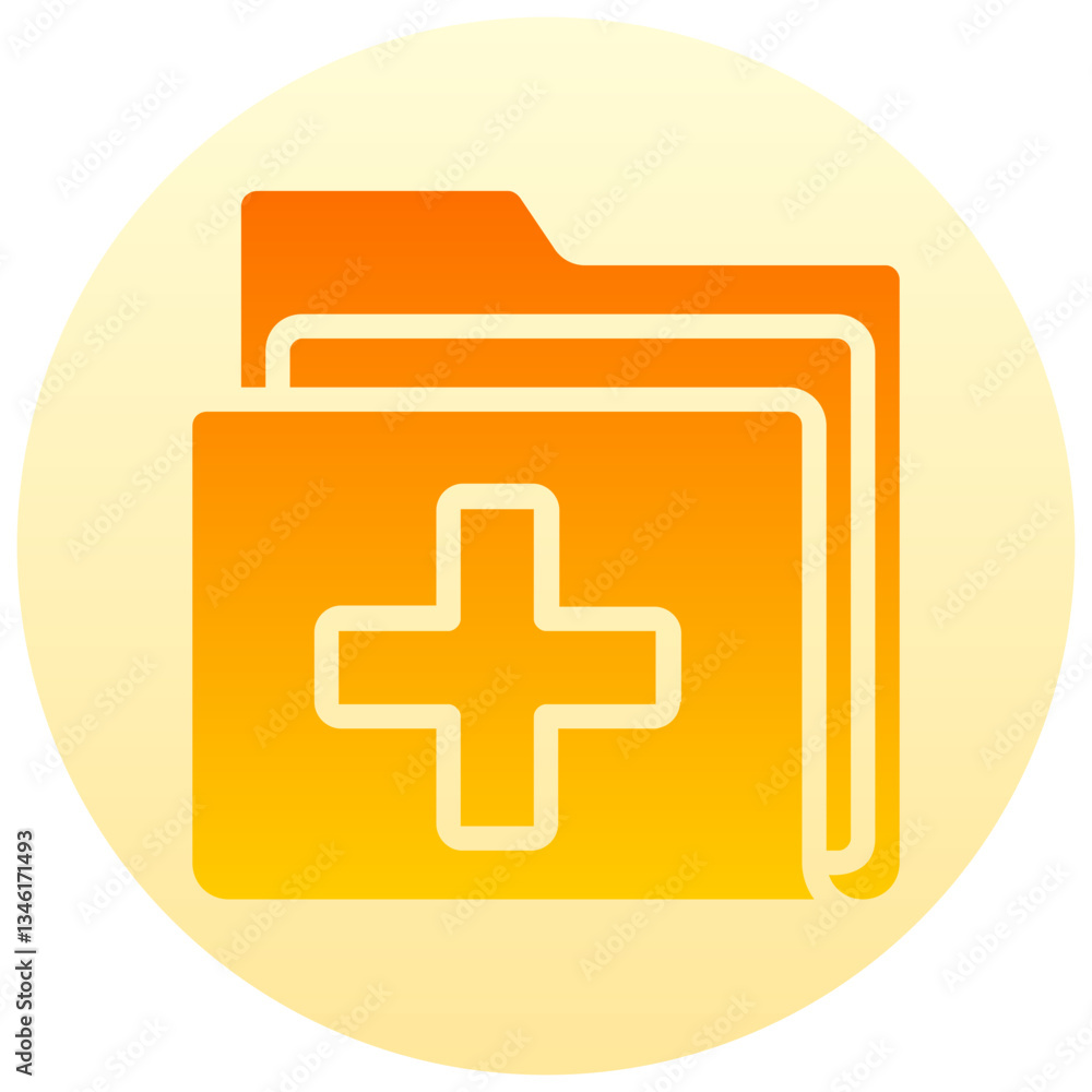 Obraz premium medical folder vector round gradient icon