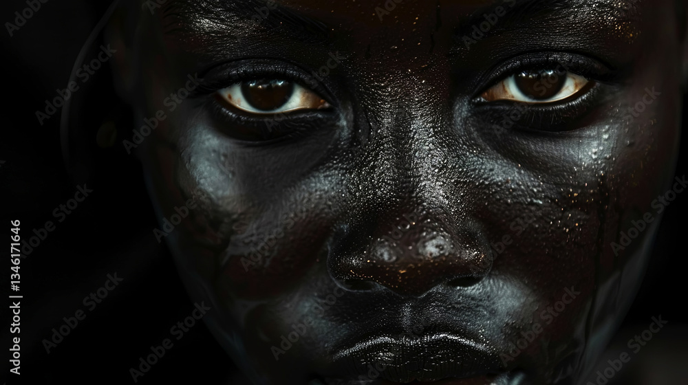 A stunning, close-up image of a face displayed on a screen, showcasing intricate skin textures A stunning, close-up image of a face displayed on a screen, showcasing intricate skin textures