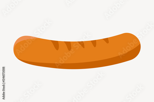 Cute sausage, butcher shop vector