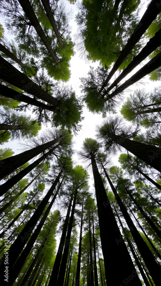 Obraz premium Towering Redwoods Sunlight Filtering Through Forest Canopy 360 View