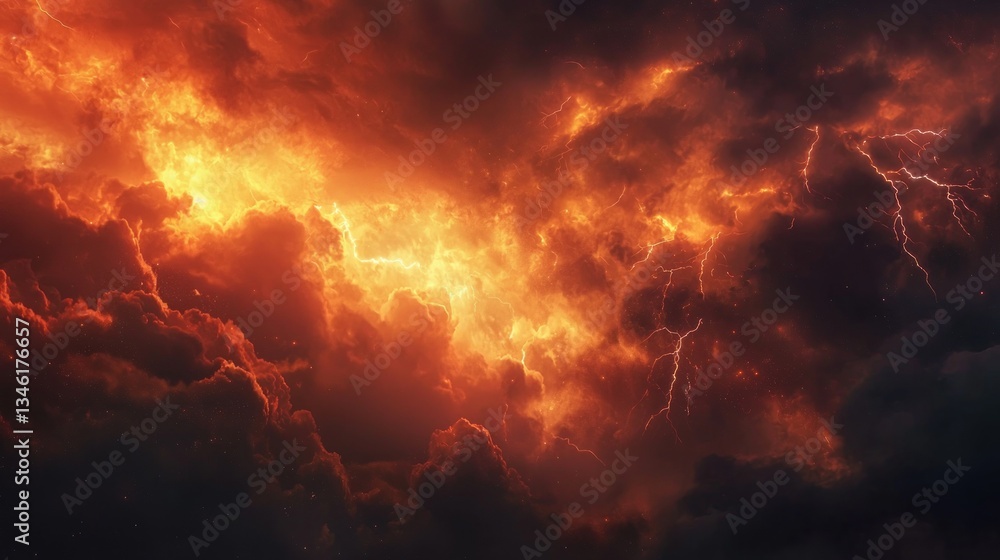 Fiery Inferno: A Dramatic Celestial Storm Fiery Inferno: A Dramatic Celestial Storm