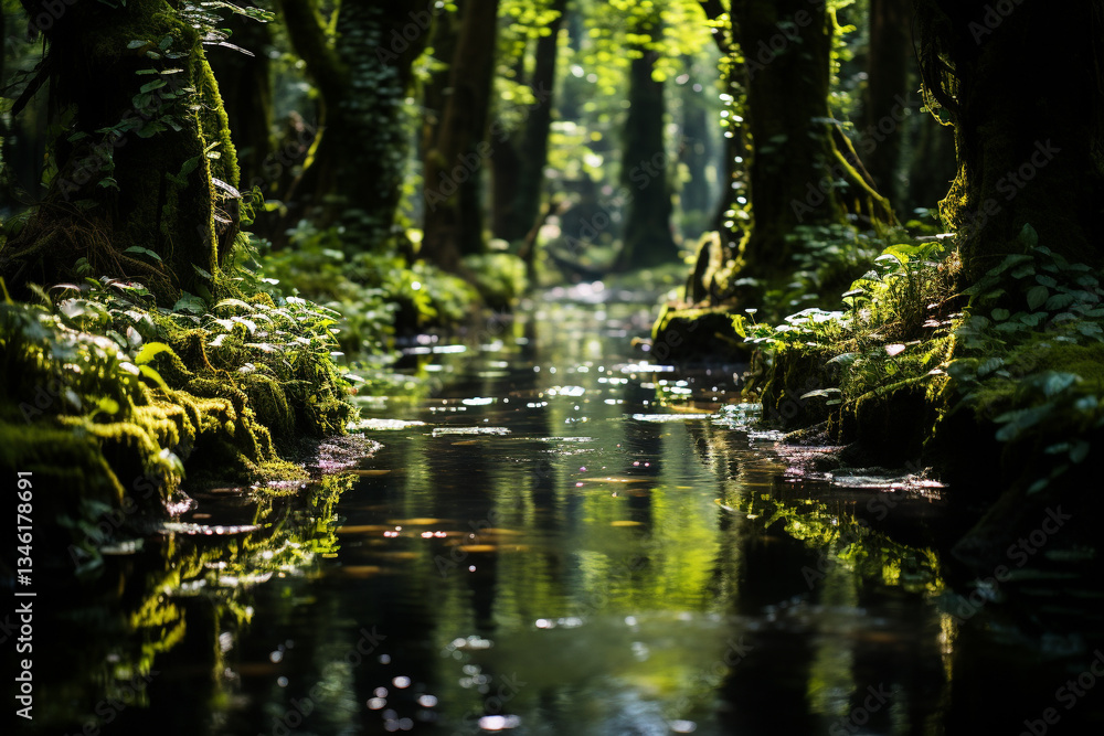 swamp is filled with lush green plants, calm waters, and a vibrant ecosystem swamp is filled with lush green plants, calm waters, and a vibrant ecosystem