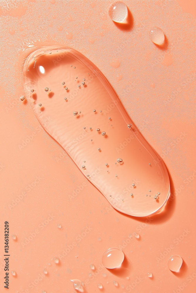 Fototapeta premium a close-up shot of a gel sample with a soft peach background