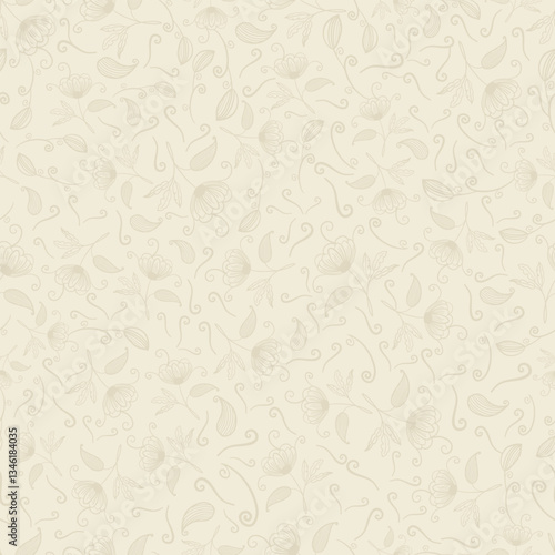 Baroque wallpaper. Decorative floral elements oppulent seamless fabric design pattern