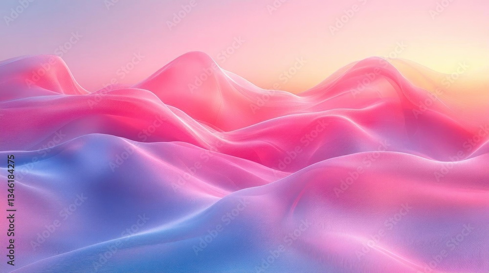 Fototapeta premium Pastel Pink and Blue Abstract Silk Waves Background