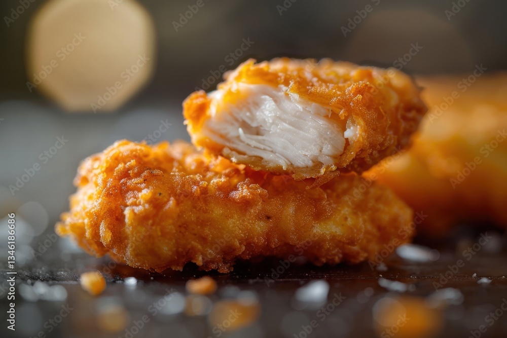 Crispy Golden Chicken Nuggets Close-Up Crispy Golden Chicken Nuggets Close-Up