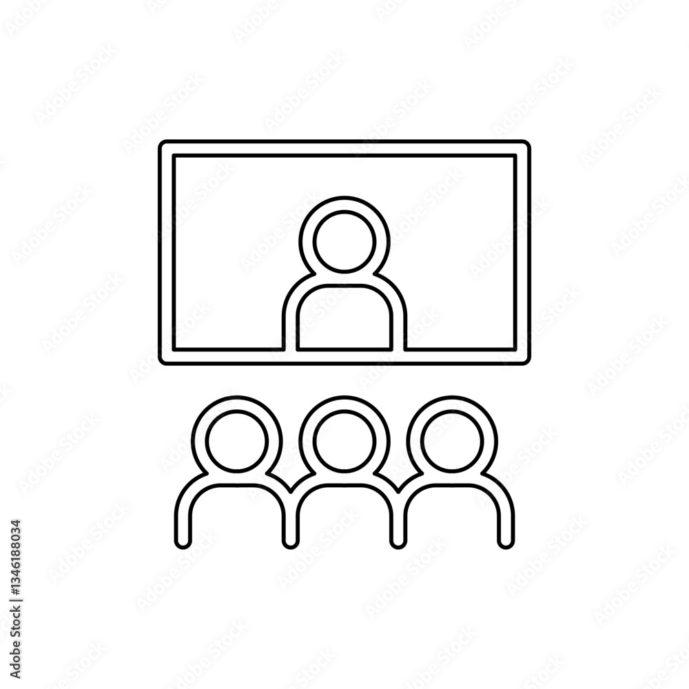 Fototapeta premium Online Conference icon in line style