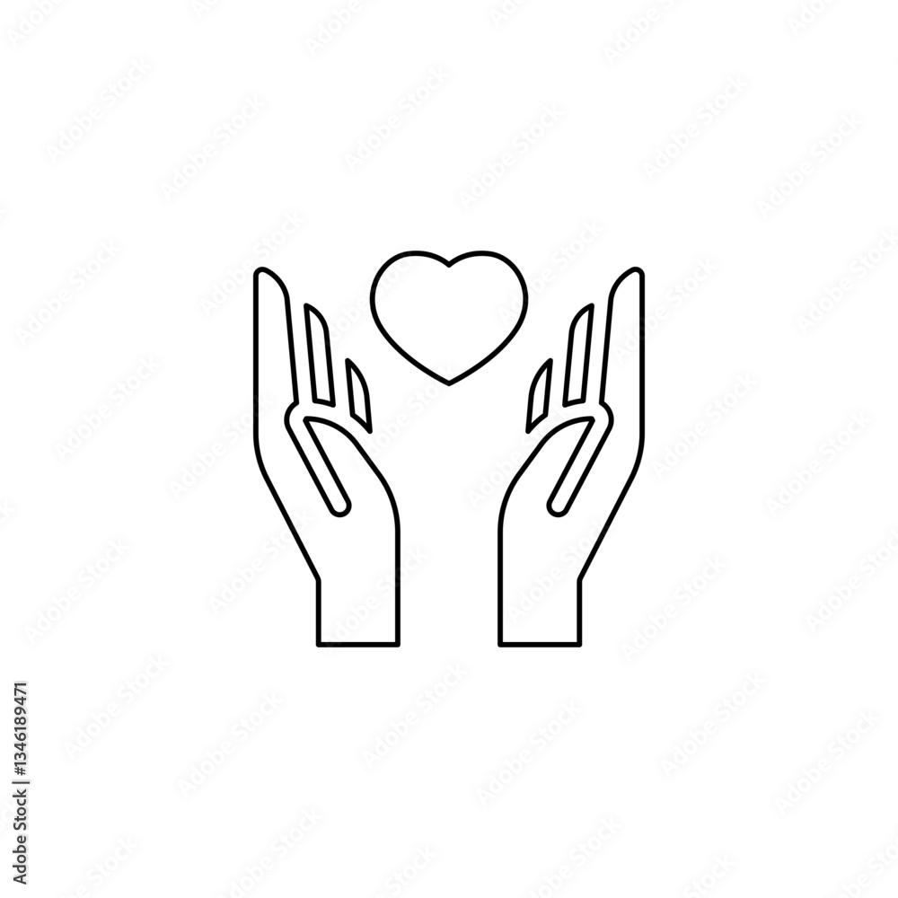 Fototapeta premium Love icon in line style