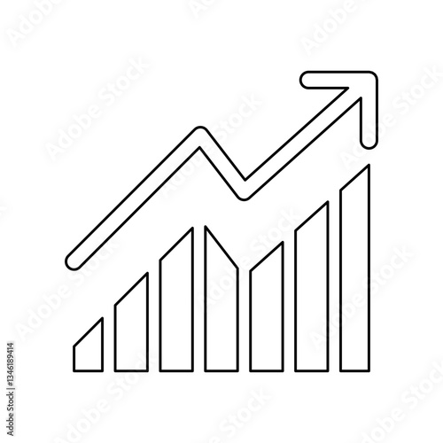 Business growth icon in line style