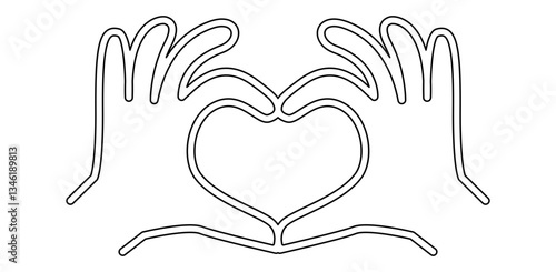 Love icon in line style