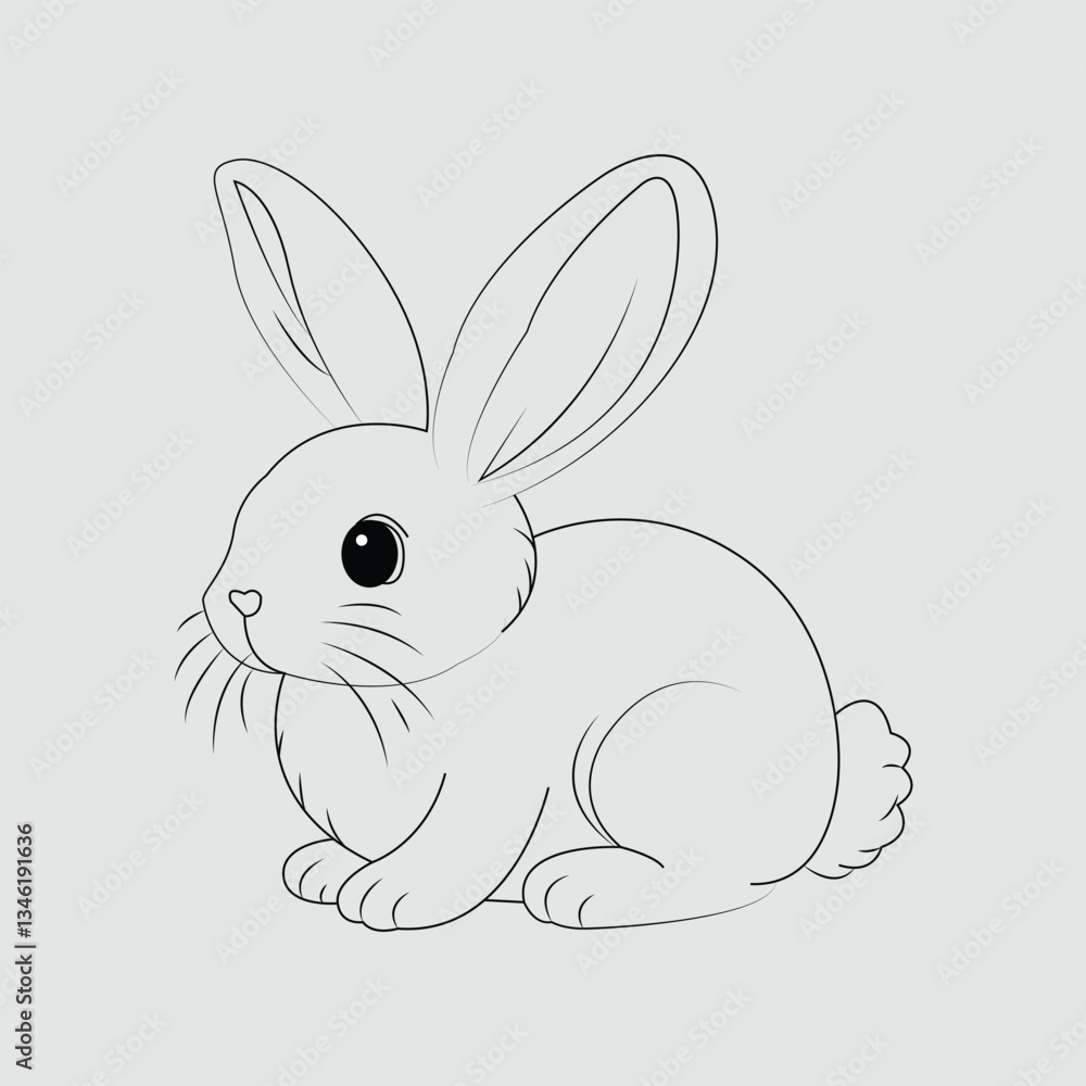 cute rabbit line art design cute rabbit line art design