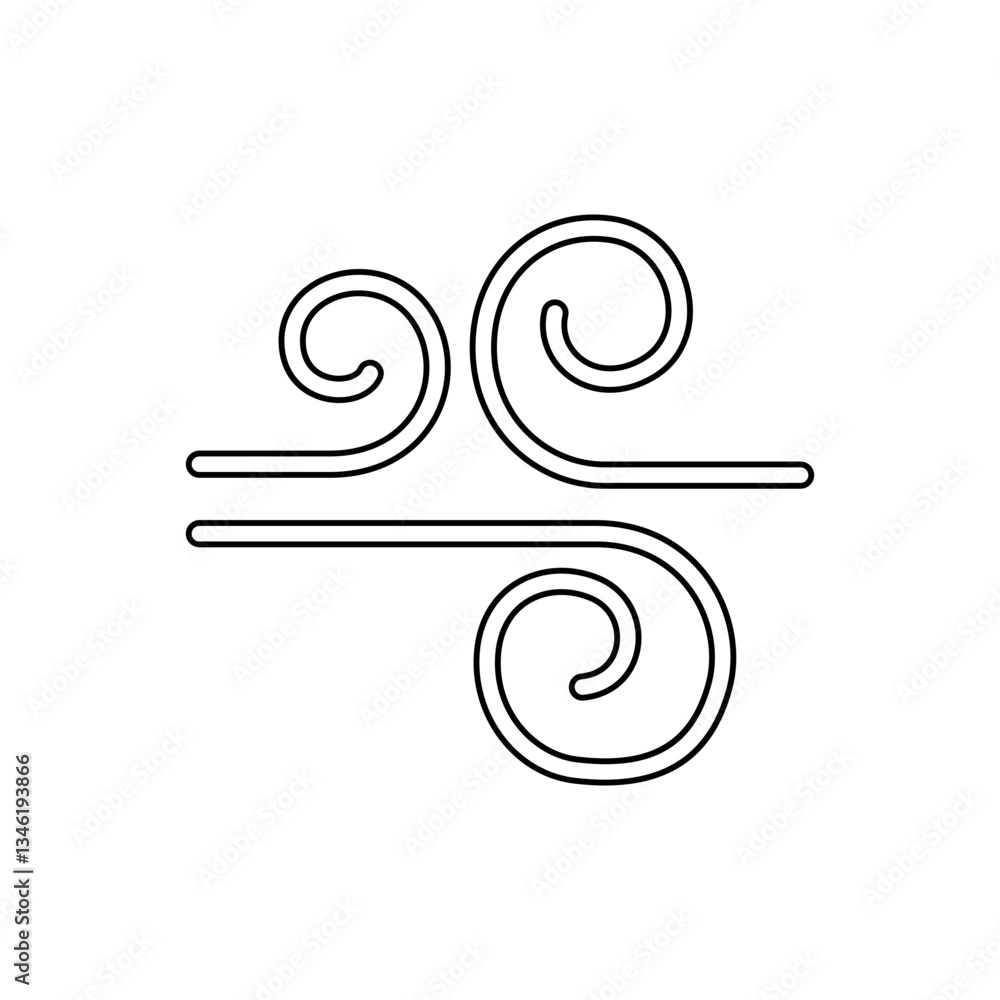Windy icon in line style Windy icon in line style