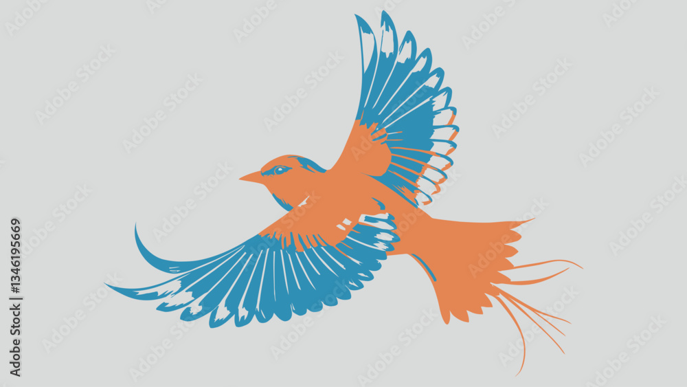 Fototapeta premium Bright Colorful Bird Illustration Symbolizing Spring and Renewal of Nature