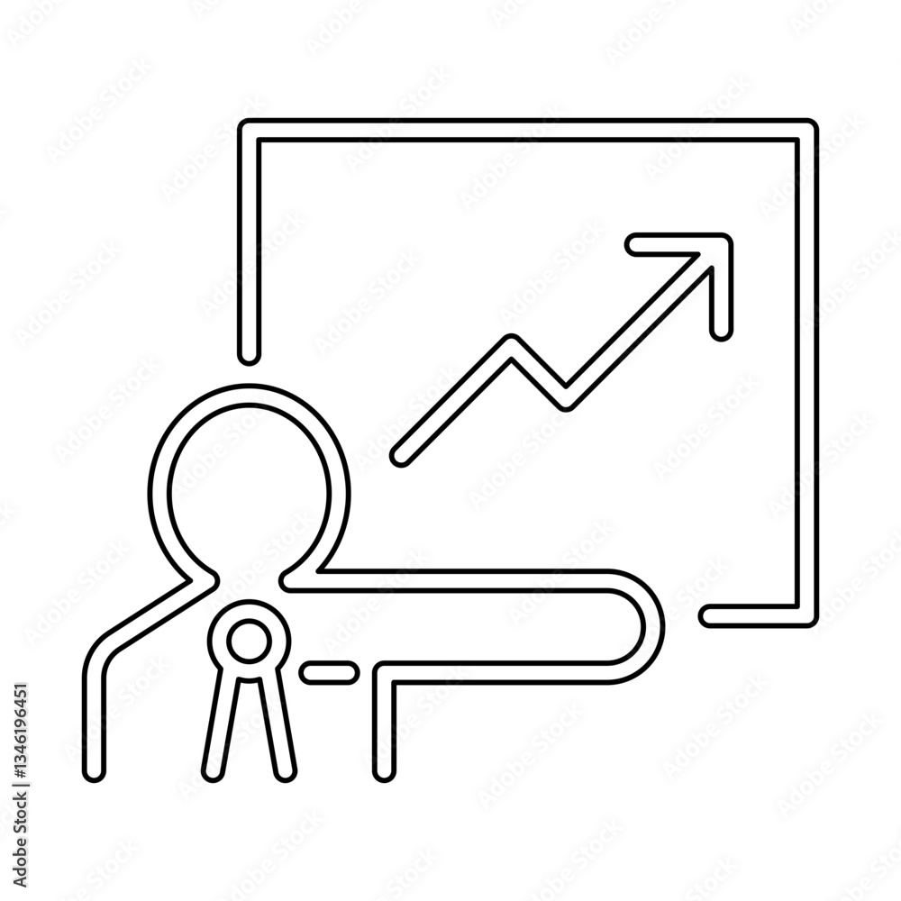 Business presentation icon in line style Business presentation icon in line style