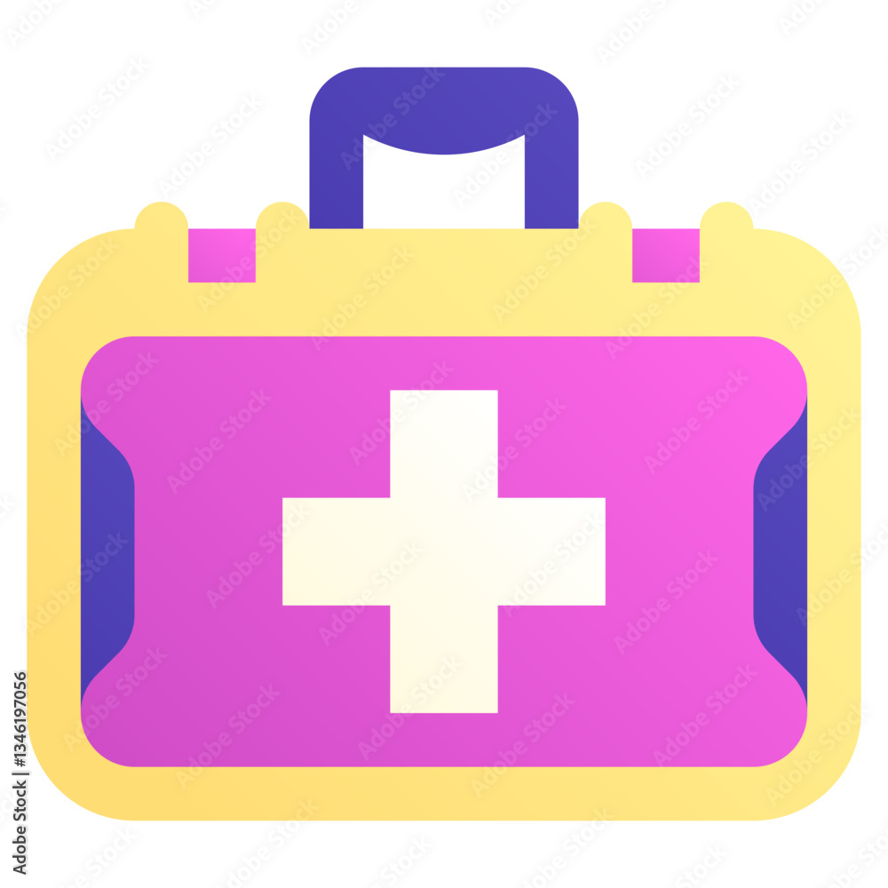 Obraz premium Medical kit. Editable vector icon, coloured.