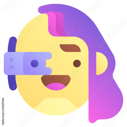 Cyborg. Editable vector icon, coloured.