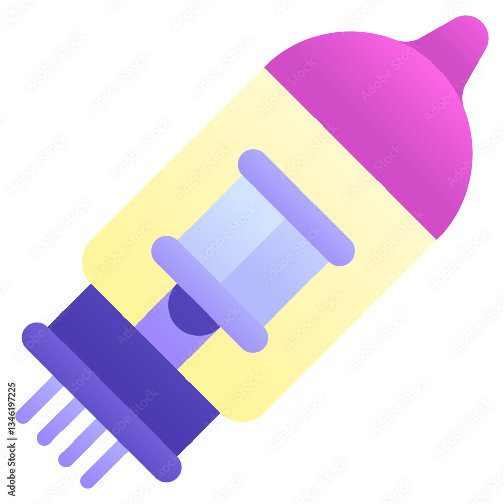 Vacuum tube. Editable vector icon, coloured. Vacuum tube. Editable vector icon, coloured.