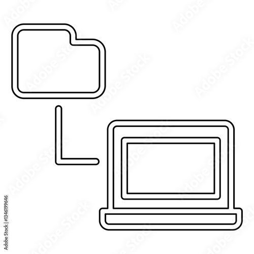 Computer network icon in line style