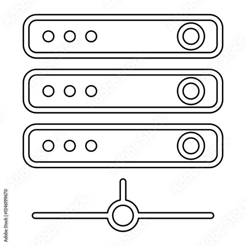 Server icon in line style