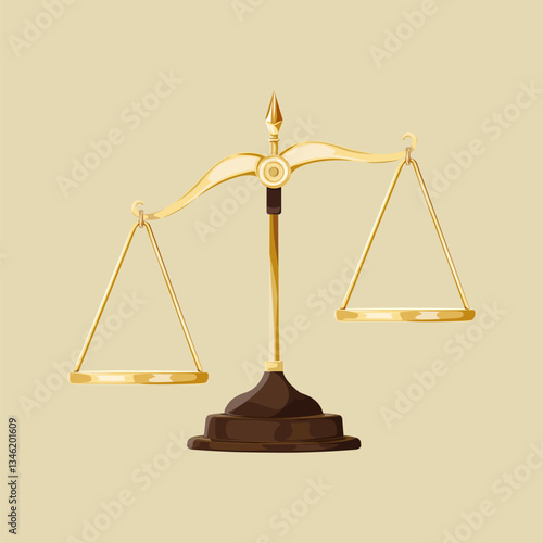 Leaning scale, aesthetic illustration vector