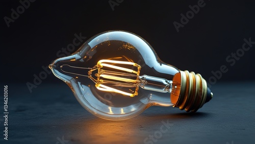 Wallpaper Mural This image features a vintage-style light bulb with a warm glow, highlighting its filament design. The bulb is set against a stark black background, enhancing its aesthetic appeal. Torontodigital.ca