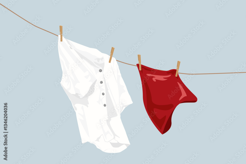 Hang drying, aesthetic illustration vector Hang drying, aesthetic illustration vector