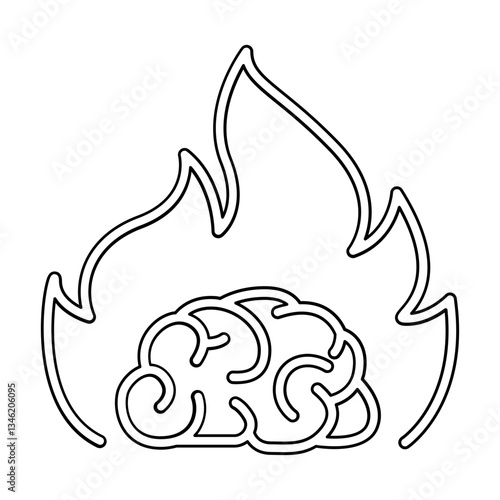 Stress icon in line style 