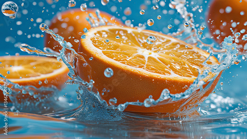 Refreshing Citrus Splash – Juicy Oranges in Motion, General AI