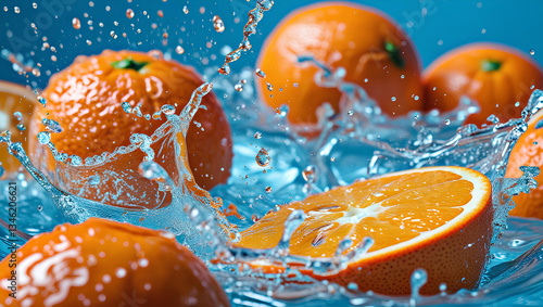 Refreshing Citrus Splash – Juicy Oranges in Motion, General AI