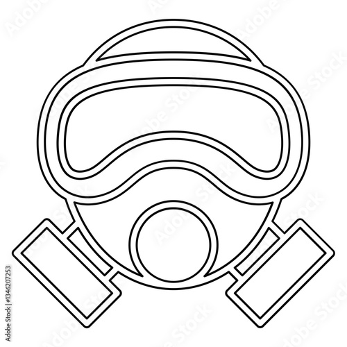 Gas mask icon in line style