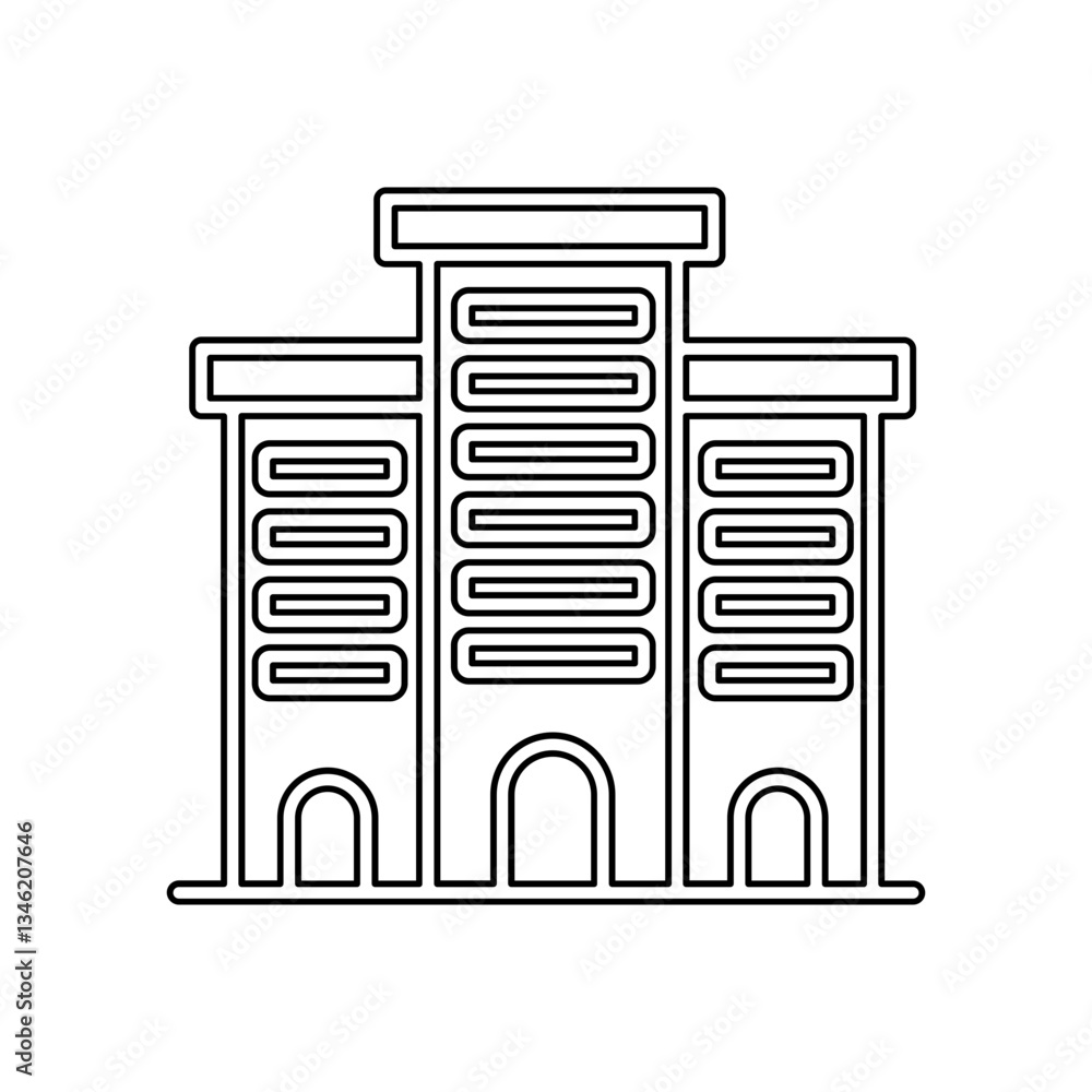 Building icon in line style Building icon in line style