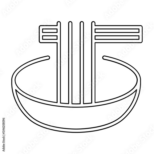 Ramen icon in line style