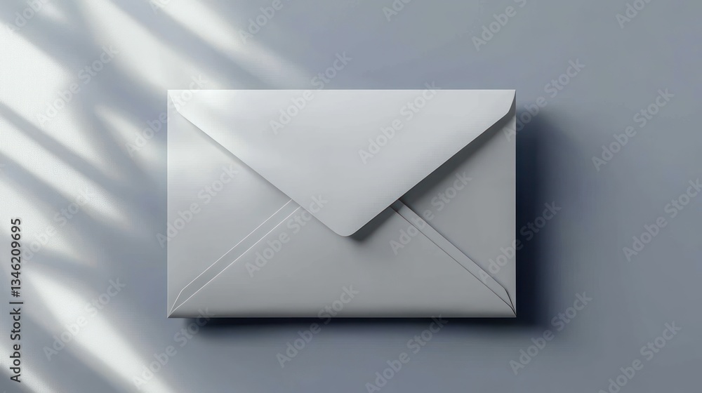 Elegant Minimalist Blue Paper Envelope and Blank White Card Template for Stationery Design Elegant Minimalist Blue Paper Envelope and Blank White Card Template for Stationery Design