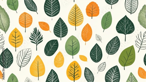 Autumn Leaves Pattern with Fall Foliage Background, and Nature Design.
