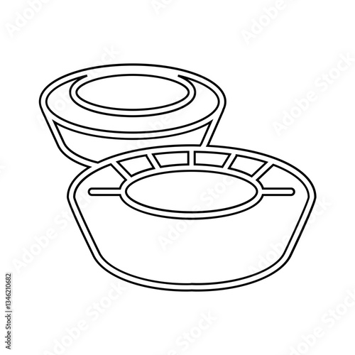 Egg tart icon in line style
