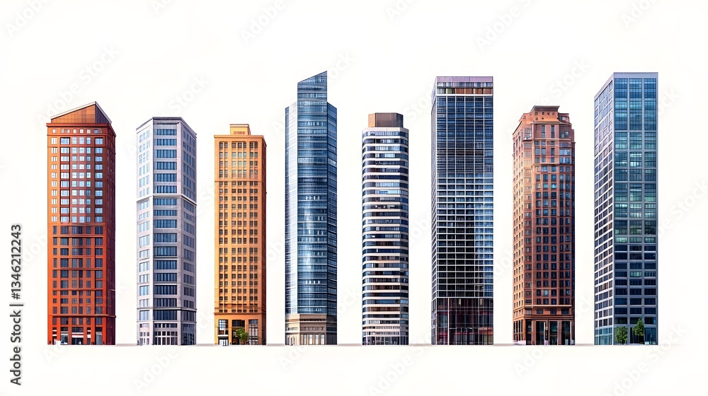 Fototapeta premium Office city buildings in a with a modern high rise skyline