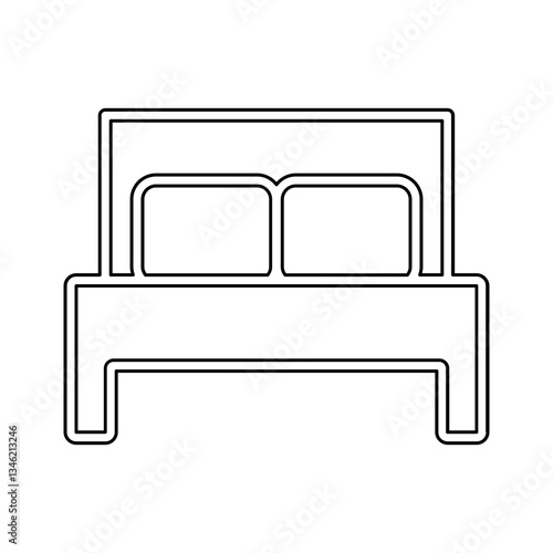 Double bed icon in line style