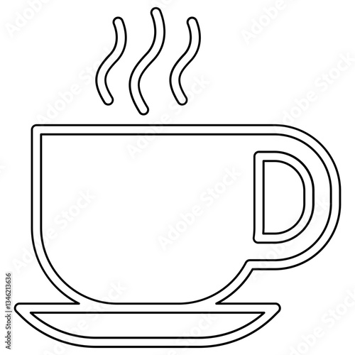 Hot coffee icon in line style