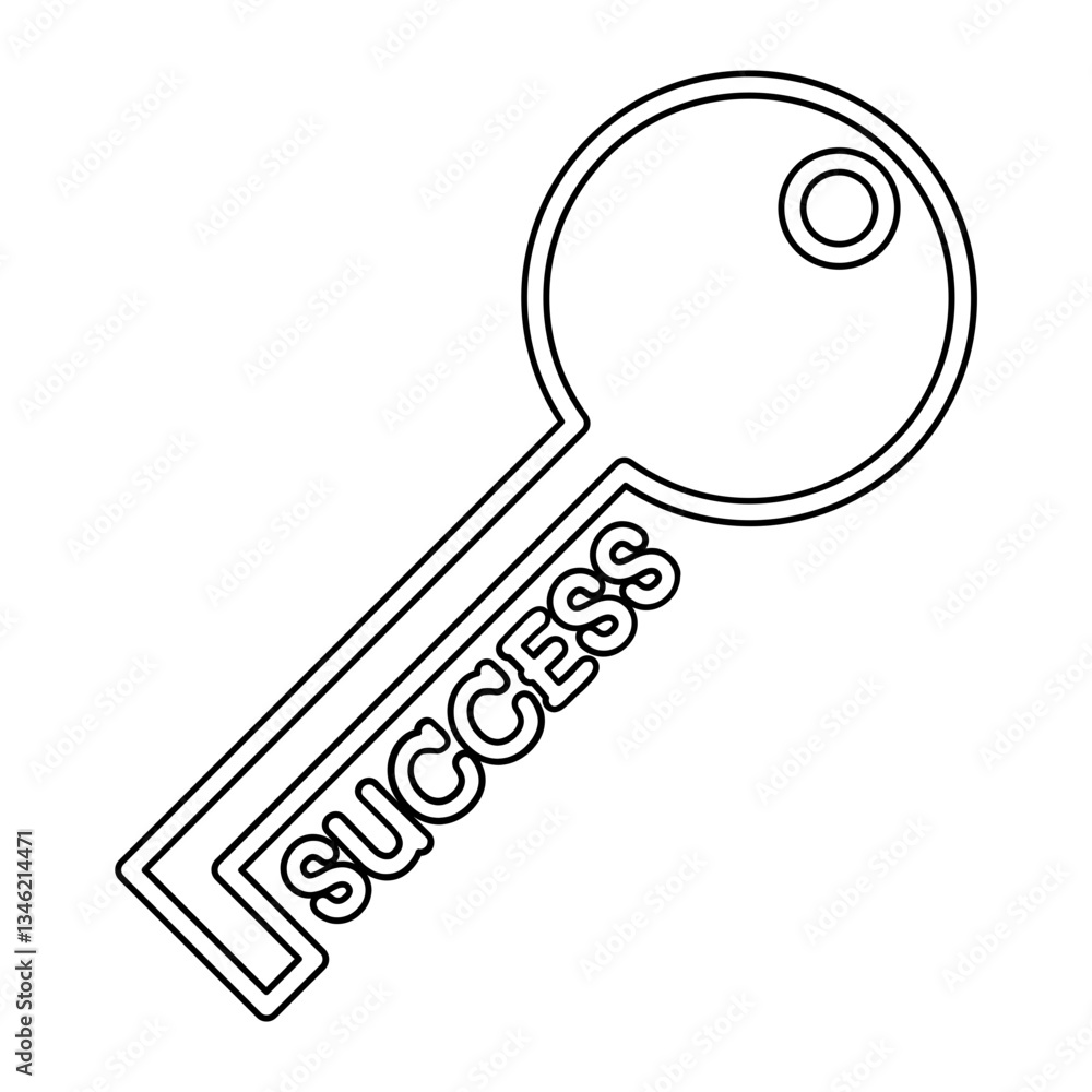 Success key icon in line style