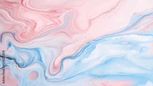 Wallpaper Mural Swirling patterns of soft pink and blue blend harmoniously, creating a calming and serene atmosphere ideal for modern decor Torontodigital.ca