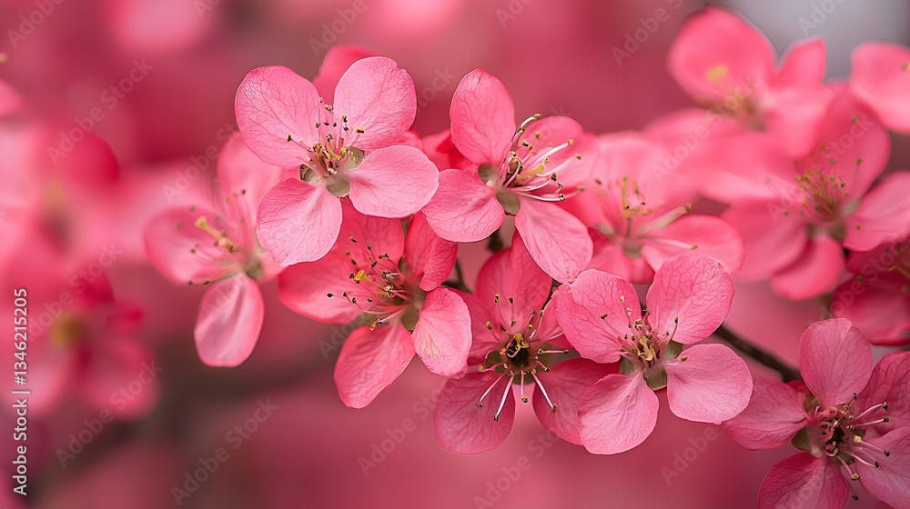 Naklejka premium Vibrant Hot Pink Blossoms in Bloom