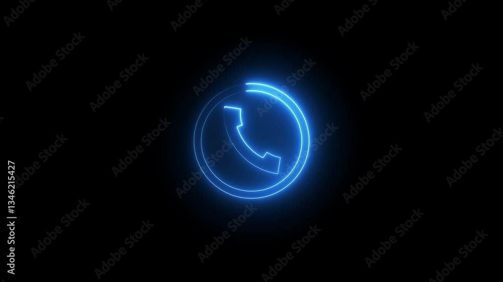 Neon Calling Icon Animation Background. Neon Calling Icon Animation Background.