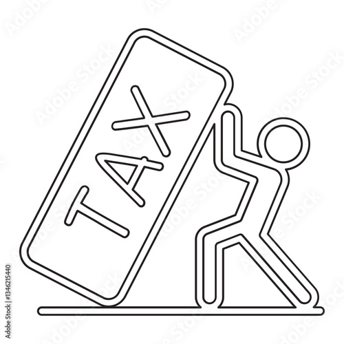 Tax burden icon in line style