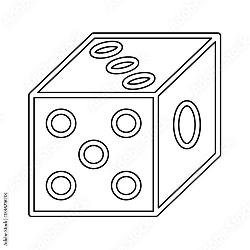 Dice icon in line style 
