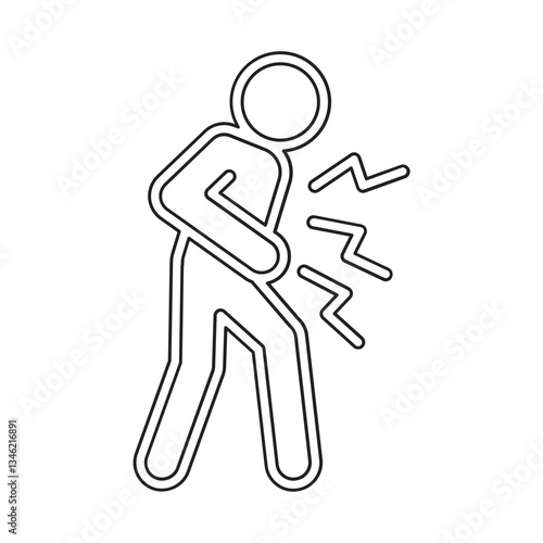 Stomachache icon in line style