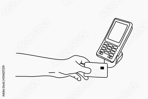 Credit card payment hand drawn illustration vector